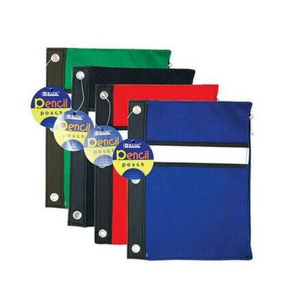 BAZIC PRODUCTS Bazic Assorted Color 3-Ring Pencil Pouch Pack of 24 801